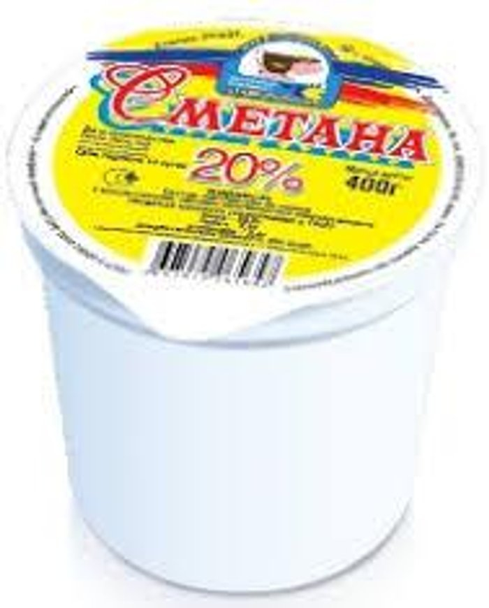 сметана 20% 400 г. пластиковый стакан МКС