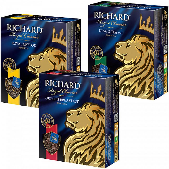 Чай "Ричард" в ассортименте 100 пакетиков