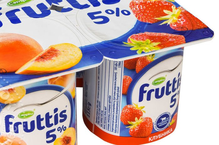 Продукт йогуртный пастеризованный Campina в ассортименте Fruttis 5% 115 гр