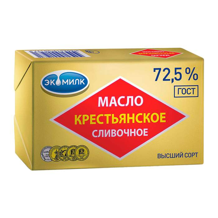 Масло сливочное Экомилк 72,5% 180г