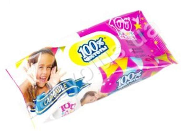 салфетки влажные 100 % 100 шт