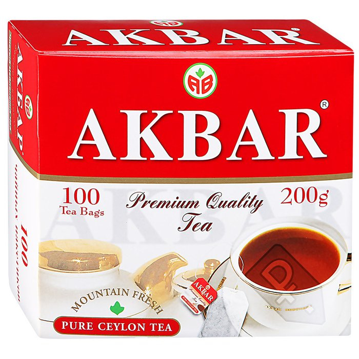Чай "Акбар" в ассортименте 100 пакетиков 1 упаковка