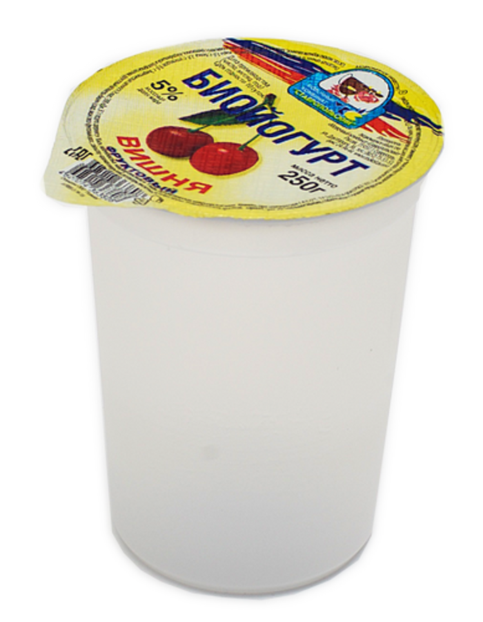 Йогурт БИО Фруктовый 5 % 250 гр. Пластик стакан МКС